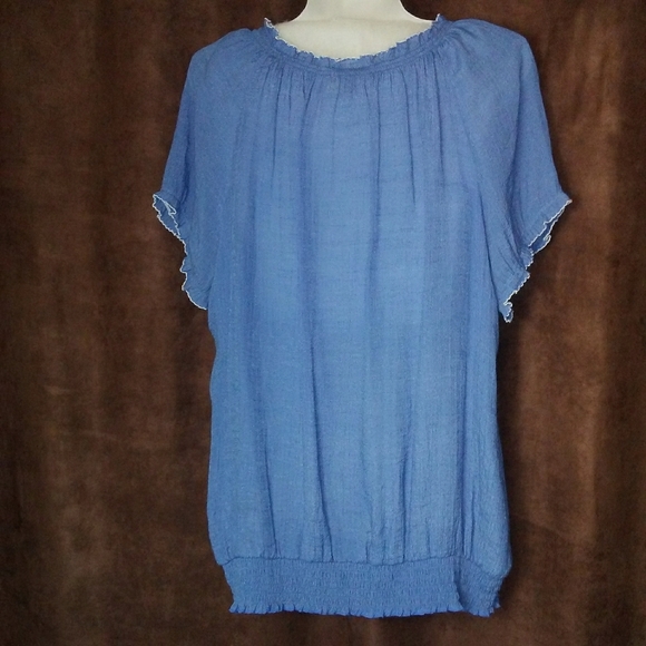 Boho Embroidered Peasant Top - Picture 2 of 3